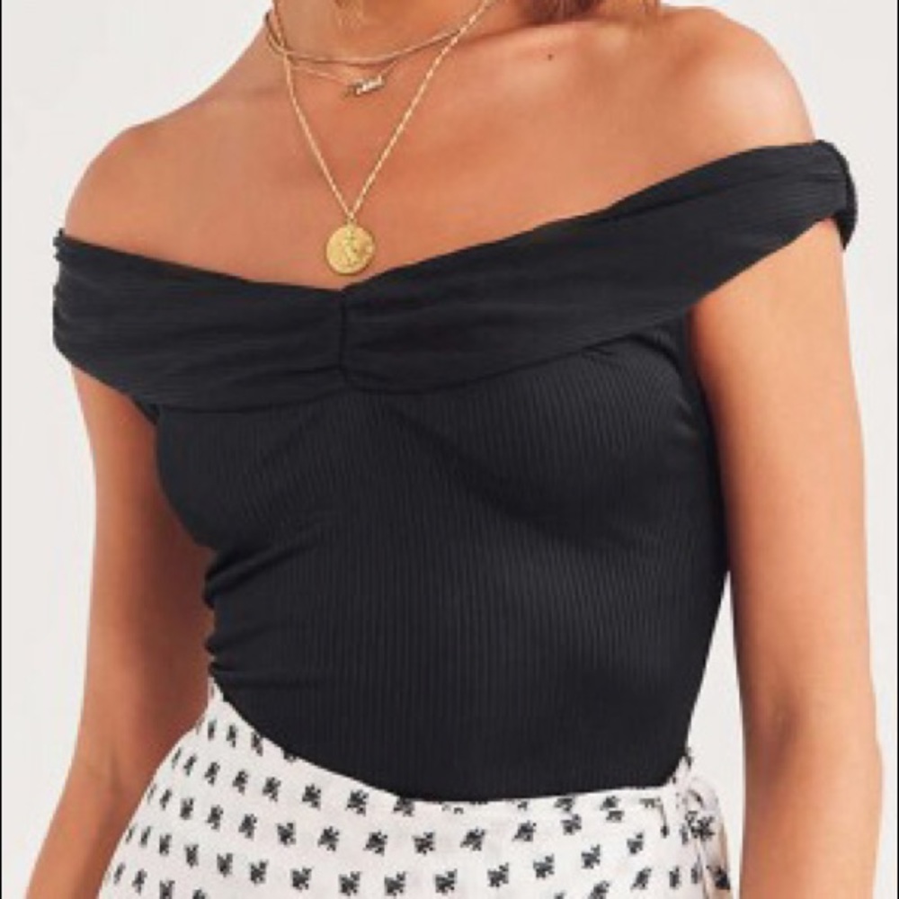 Black Bardot Top